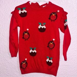 Next Red Kids Dress with Festive Motifs